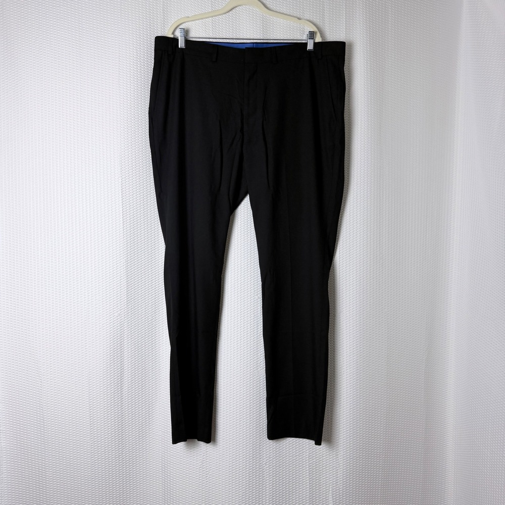 Kenneth Cole Reaction Dress Pants Men 40x32 Black Techni-Cole Stretch Flat Front